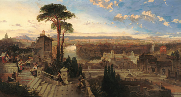 Rome, twilight, view from the Convent of San Onofrio on Mount Janiculum, c.1853-55 a David Roberts