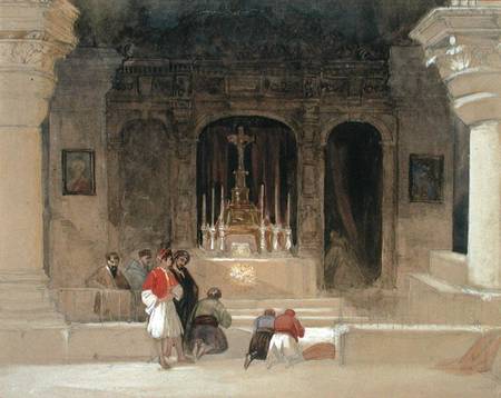 Chapel of St. Helena, Holy Sepulchre, Jerusalem, from 'The Holy Land', 1842-49 (w/c a David Roberts
