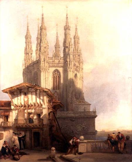 The Entrance to the North Transept, Burgos Castle a David Roberts