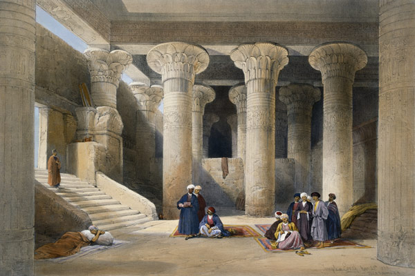 Interior of the Temple at Esna, Upper Egypt, from ''Egypt and Nubia''; engraved by Louis Haghe (1806 a David Roberts