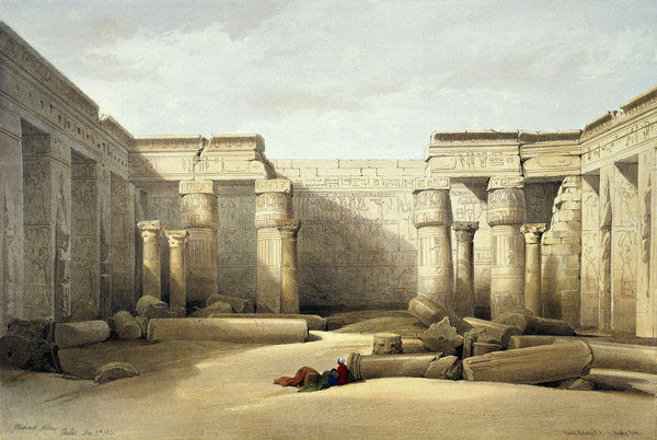 Madinat Habu, Temple of Ramses , Roberts a David Roberts