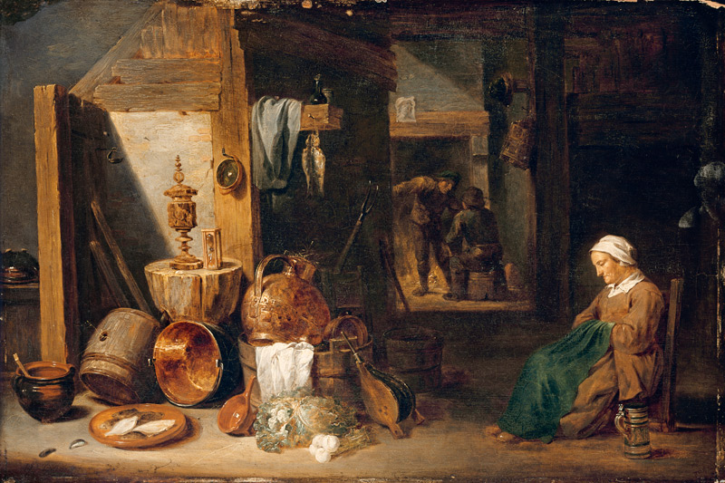 D.Teniers, Interior with a Woman. a David Teniers
