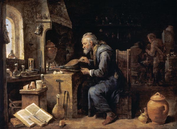 D.Teniers, An Alchemist, 1650s. a David Teniers