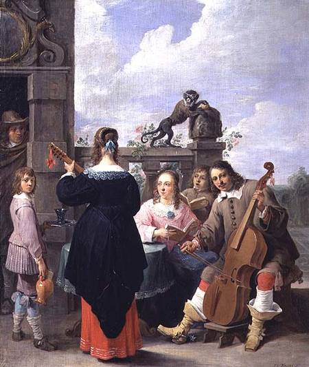 The Artist and his Family in Concert (panel) a David Teniers