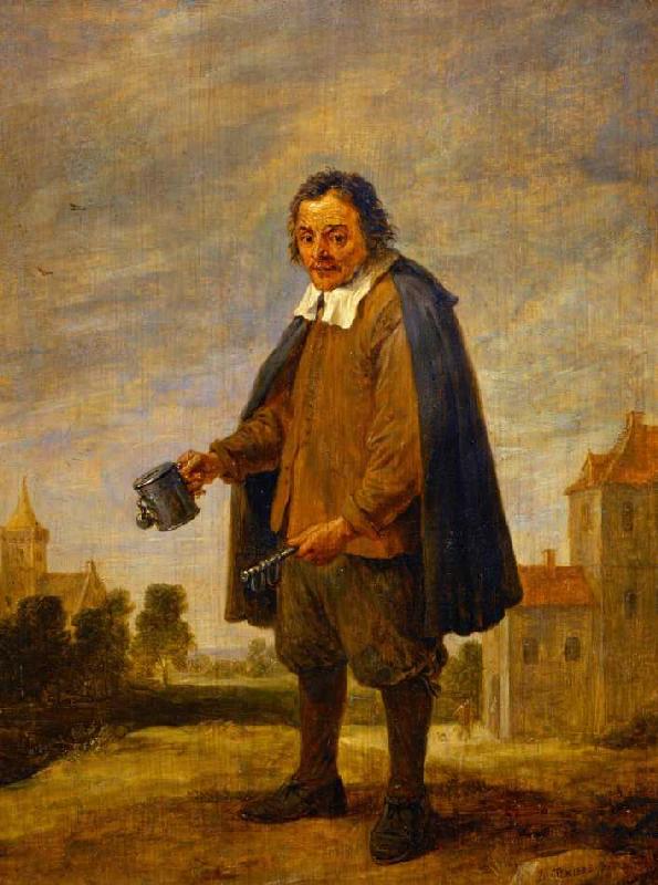 Der Sammler mit einer Rassel in der Hand a David Teniers