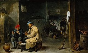 In the village tavern a David Teniers