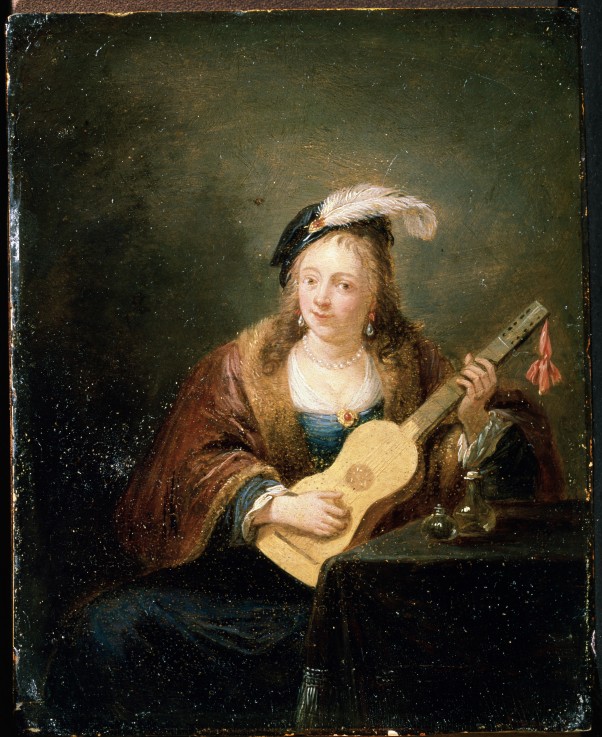 Woman with a Guitar a David Teniers