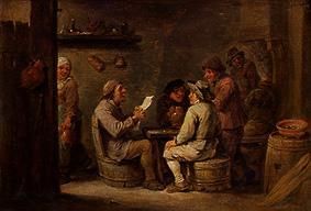 Group in the pub reading. a David Teniers