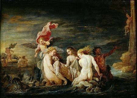 Hero and Leander: Leander Found by the Nereids, copy of a painting by Domenico Feti a David Teniers