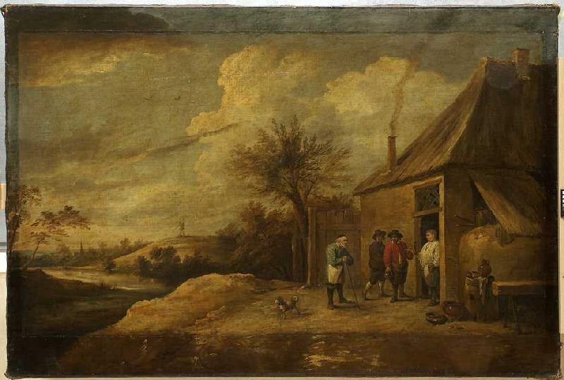 Landschaft mit einem Wirtshaus am Fluss. a David Teniers