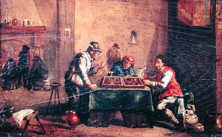 Men Playing Backgammon in a Tavern a David Teniers