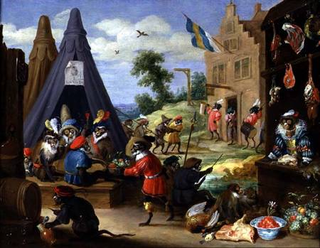 A Monkey Encampment a David Teniers