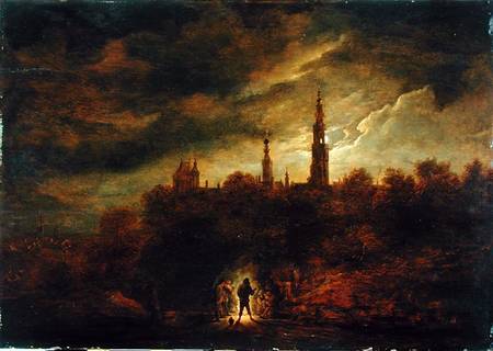 Moonlight Landscape a David Teniers