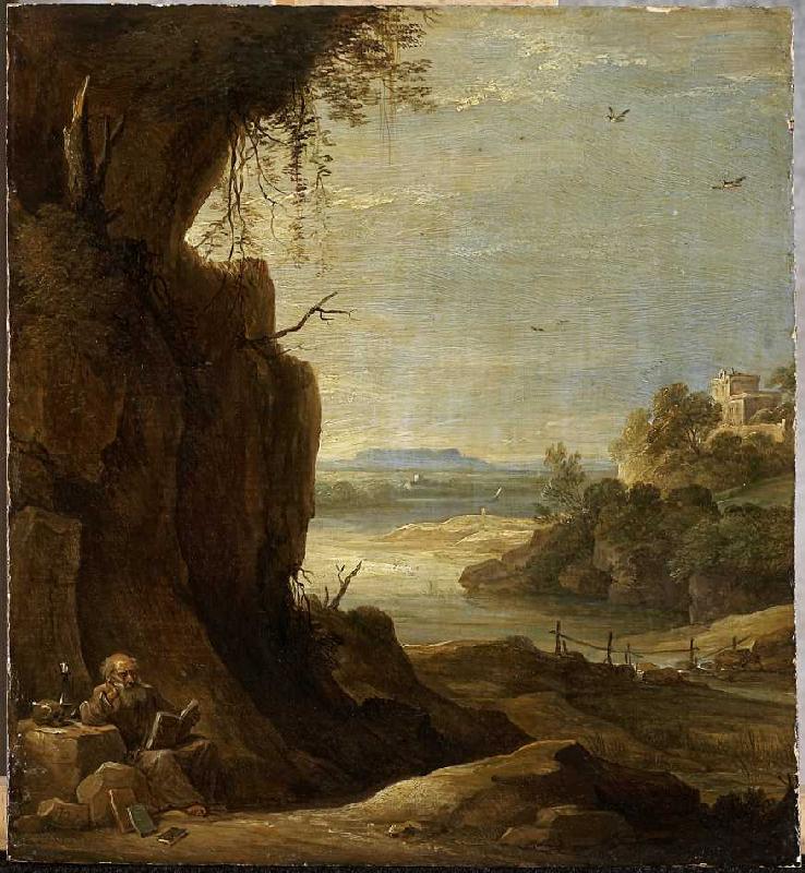 Südliche Landschaft mit Antonius dem Einsiedler. a David Teniers