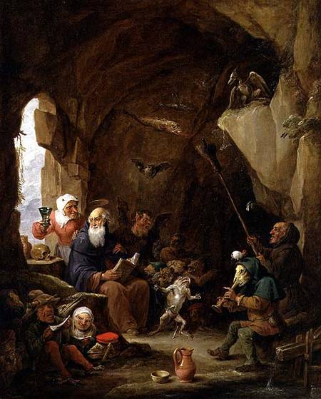 The Temptation of St. Anthony in a Rocky Cavern a David Teniers