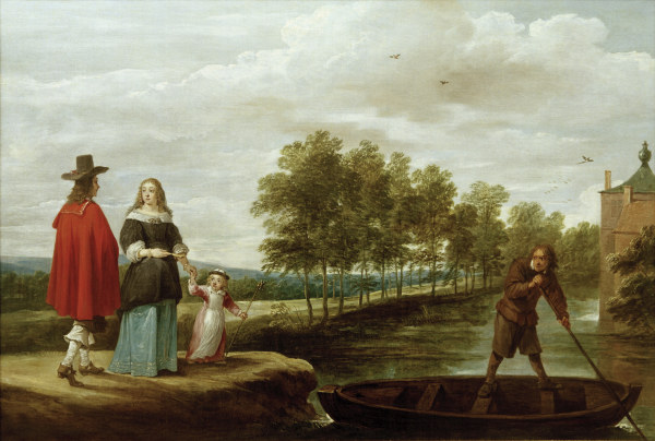Teniers, Elegante Familie vor Überfahrt a David Teniers