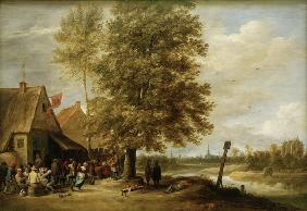 David Teniers d.J., Wirtshaus am Fluß
