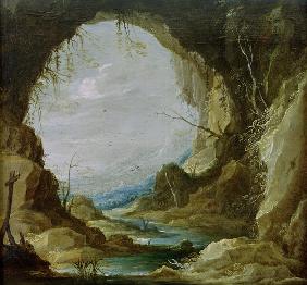 D.Teniers d.J., Blick aus einer Grotte