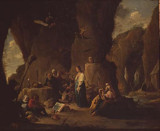 Die Versuchung des Heiligen Antonius in der Felsengrotte a David Teniers