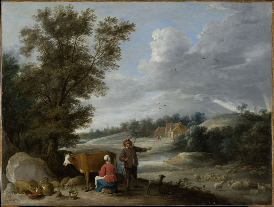 Landscape with Milkmaid and Shepherd a David Teniers d. J.