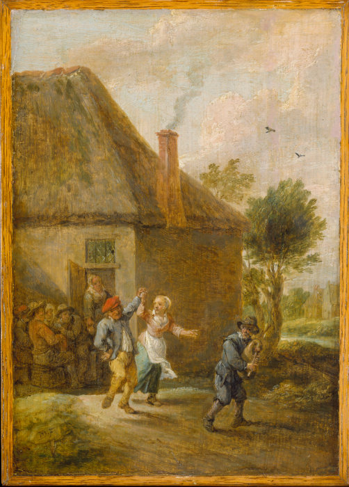 Peasants Dancing in Front of an Inn a David Teniers d. J.