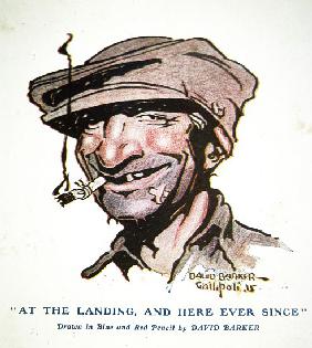 At the landing, and here ever since - Gallipoli Campaign of 1915, cartoon from The Anzac Book