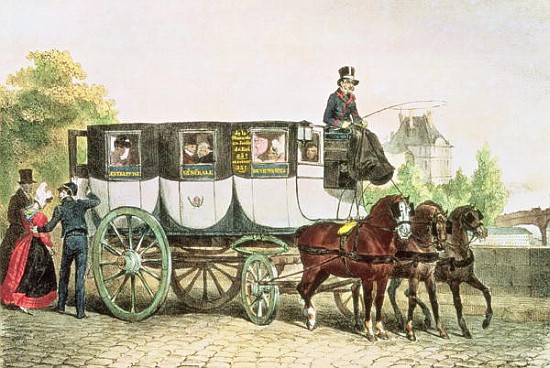 Entreprise Generale des Omnibus'', coach from Monnaie to Jardin du Roi, c.1815 a Denis-Auguste-Marie Raffet