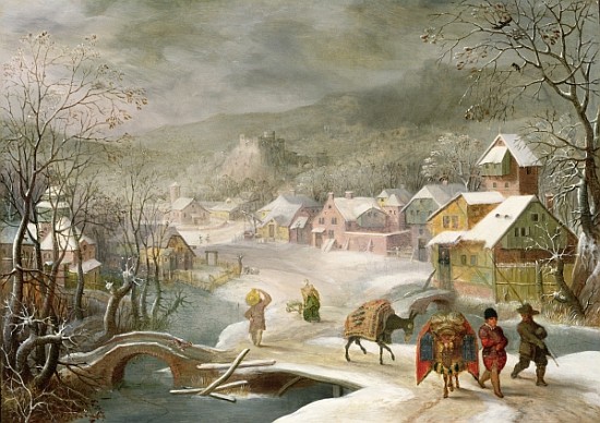 A Winter Landscape with Travellers on a Path a Denys van Alsloot