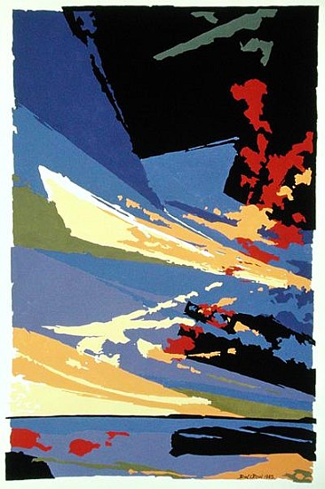 Sunset, St. Ouen, 1985 (gouache on paper)  a Derek  Crow