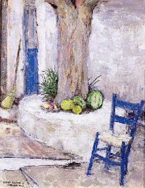 Blue Chair by the Tree, 1993 (board) 