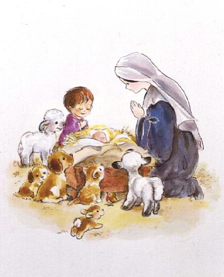 Little Friends with Mary and Jesus  a Diane  Matthes