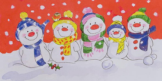 Snow Family (w/c and ink on paper)  a Diane  Matthes