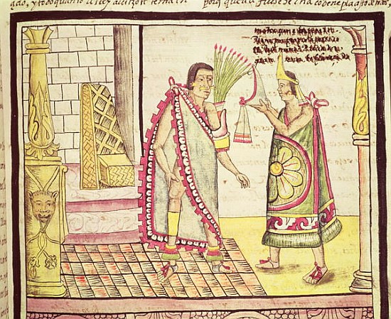 Fol.152v The Crowning of Montezuma II (1466-1520) the Last Mexican Emperor in 1502 a Diego Duran