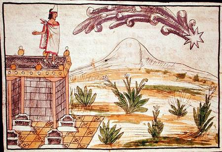 Montezuma II (1466-1520) watching a comet a Diego Duran