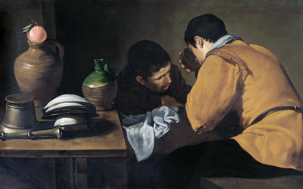 Two Men at Table, c.1620-21 a Diego Rodriguez de Silva y Velázquez