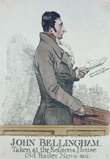 Portrait of John Bellingham (1770-1812) 1812 (colored etching) a Denis Dighton