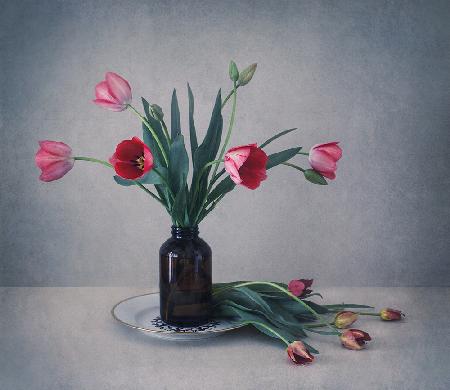 Still life with tulips