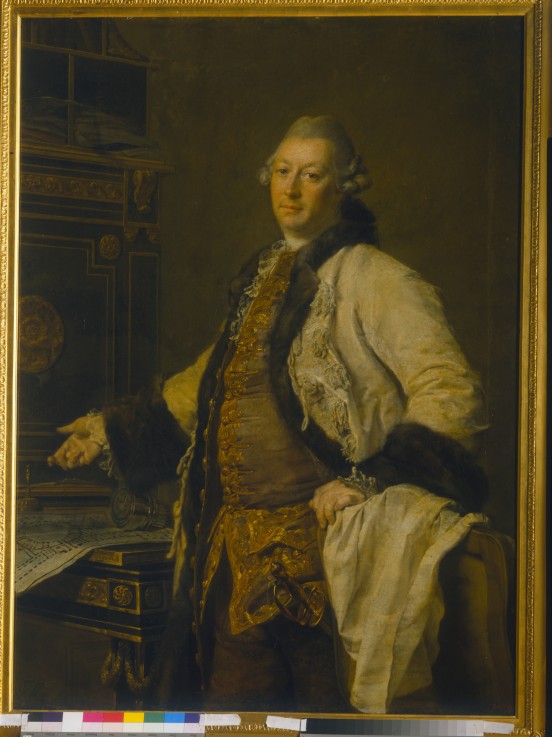 Portrait of the architect Alexander Kokorinov (1726-1772) a Dimitrij Grigorjewitsch Lewizkij
