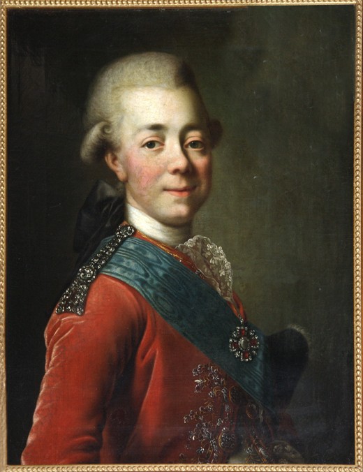 Portrait of Grand Duke Pavel Petrovich (1754-1801) a Dimitrij Grigorjewitsch Lewizkij