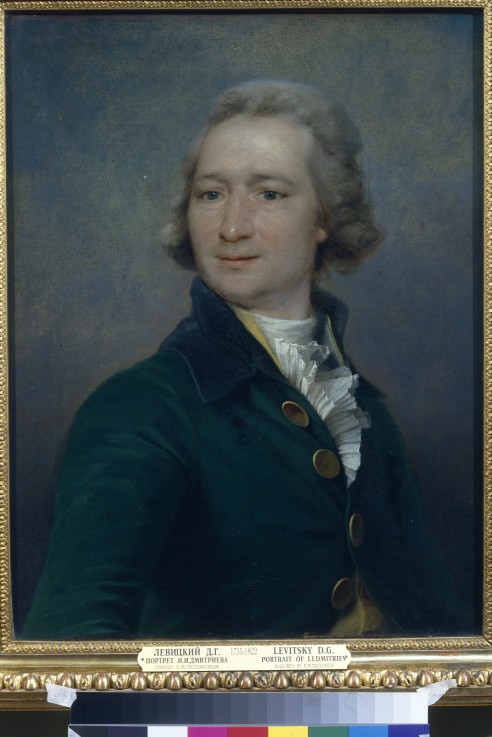 Portrait of the poet Ivan Ivanovich Dmitriev (1760-1837) a Dimitrij Grigorjewitsch Lewizkij