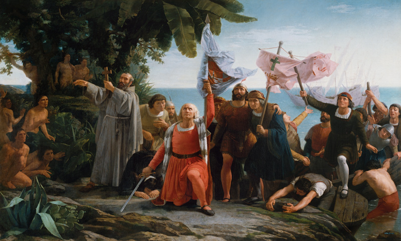 The First Landing of Christopher Columbus (1450-1506) in America a Dioscoro Teofilo Puebla Tolin