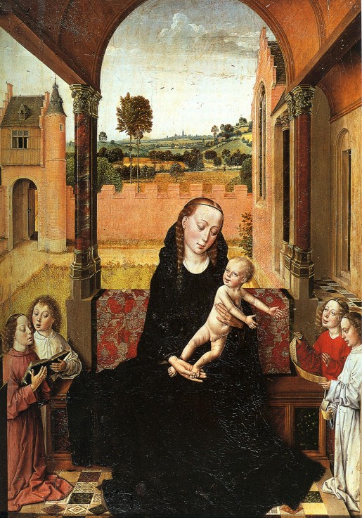 Madonna with Child and Four Angels a Dirck Bouts