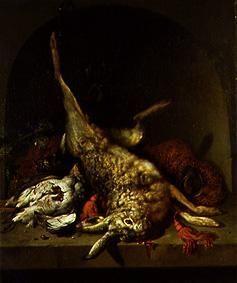 Hunting still life with rabbits