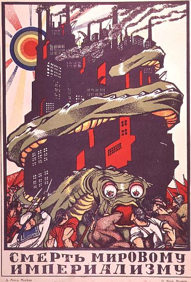 Poster depicting a monster wrapped round a city, from The Russian Revolutionary Poster by V. Polonsk a Dmitri Stahievic Moor