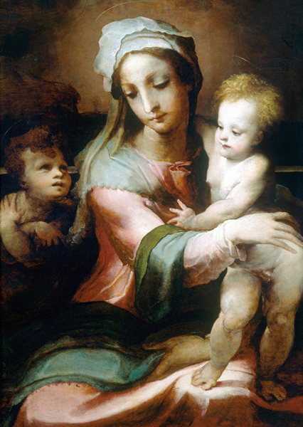 Madonna and child with infant John the Baptist a Domenico Beccafumi