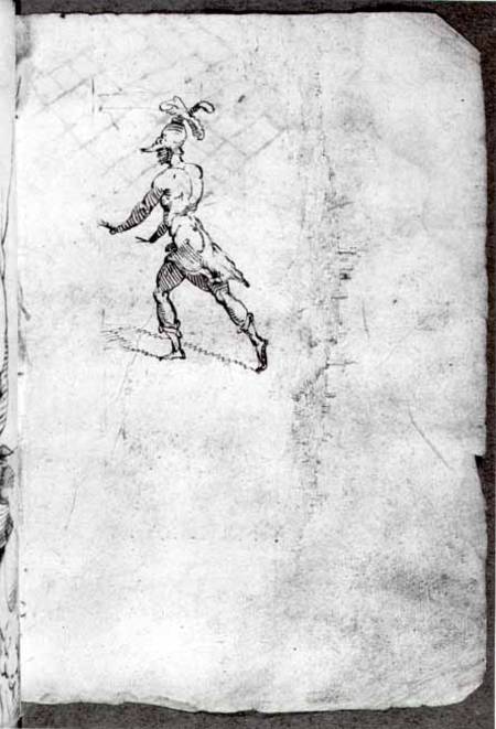 Sketch of a warrior (pen & ink) a Domenico Beccafumi