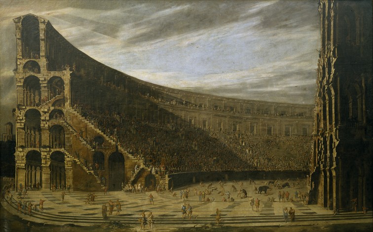 Perspective of a Roman amphitheatre a Domenico Gargiulo