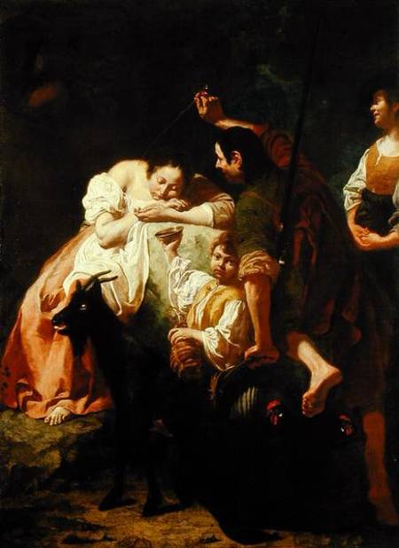 A Sleeping Shepherdess a Domenico Maggiotto