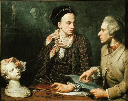 Self Portrait with Dominique Herment (1730-77) a Dominique Doncre