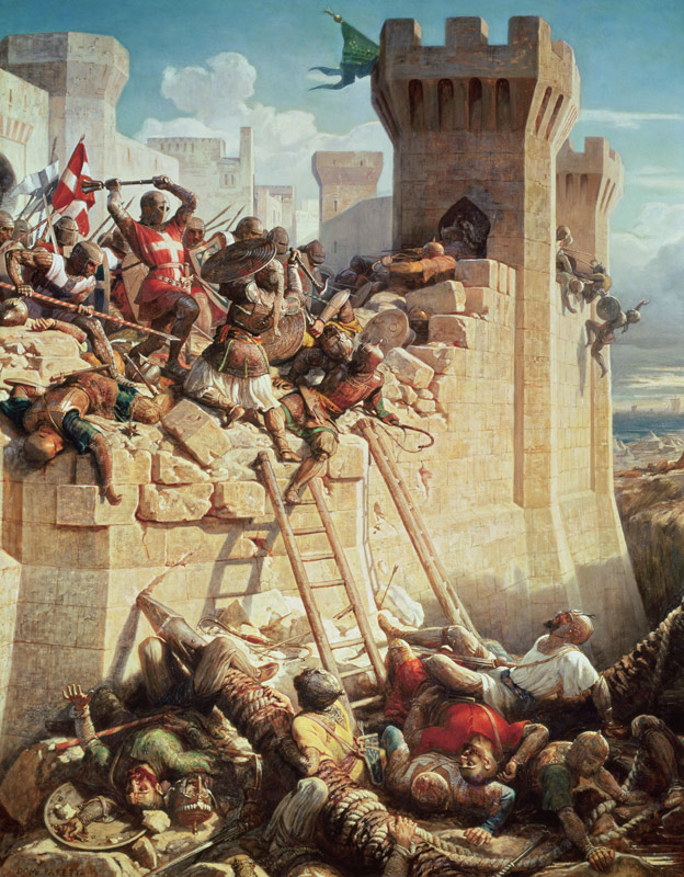 Guillaume de Clermont defending Ptolemais (Acre) in 1291 a Dominique Louis Ferreol Papety